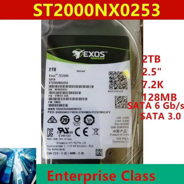 Main image of HDD For Seagate Brand 2TB 2.5" 7.2K SATA 6 Gb/s 128MB For Internal HDD For Enterprise Class HDD For ST2000NX0253