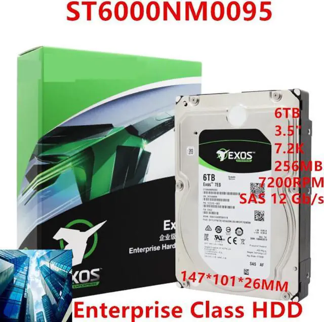 Main image of HDD For Seagate Exos 6TB 3.5" SAS 12 Gb/s 256MB 7200RPM For Internal Hard Disk For Enterprise HDD For ST6000NM0095