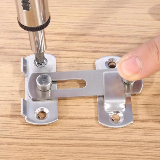 Alt view image 3 of 6 - Walfront Pengait Kancing Stainless Steel Pengait Latch Lock Kunci Pintu Sliding untuk Jendela Kabinet Fitting Kamar Aksesoris Home Hardware