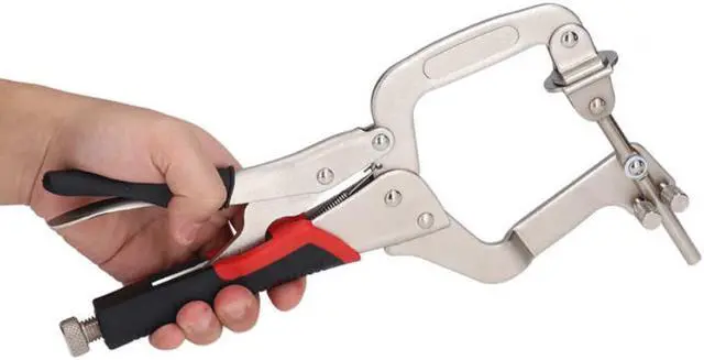 Alt view image 3 of 6 - Woodworking C Clamp Adjustable Right Angle 2-IN-1 Clamp Welding Carpentry Tool Pocket Hole Face Clamp Clips