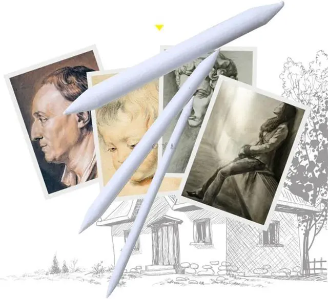 Alt view image 2 of 4 - 3 Pcs Stump Sketch Durable Art Drawing Tool Pastel Blending Smudge Tortillon