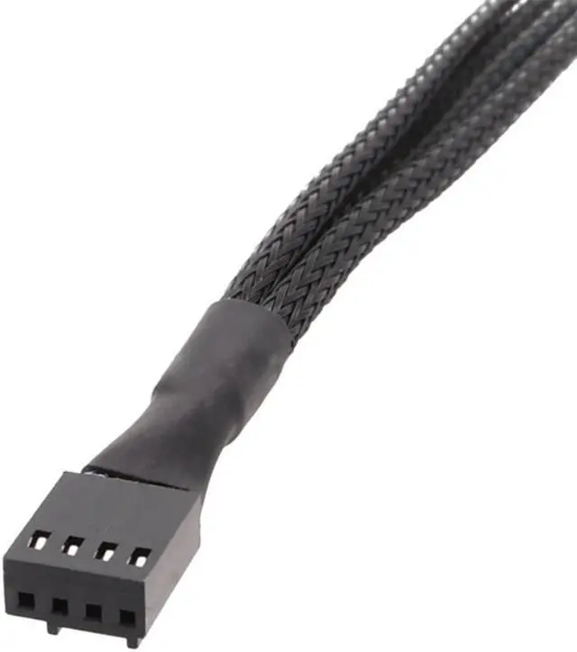 Alt view image 4 of 4 - Computer Motherboard Fan 4pin 1 to 4 Splitter Cable PWM 4Pin Extension Cable 30cm Fan Cable Sleeved