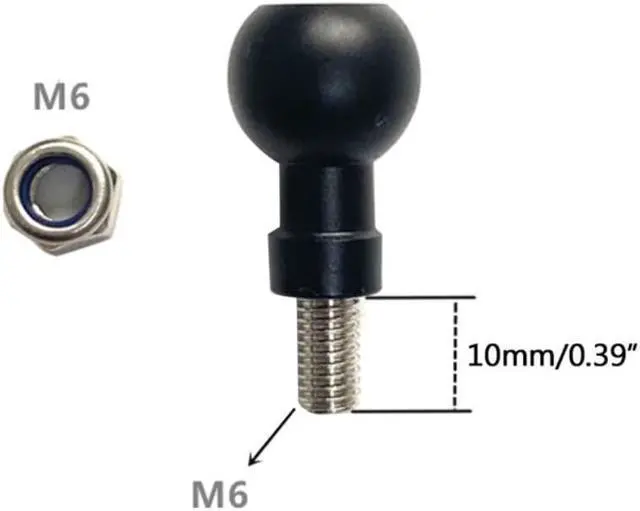 Alt view image 4 of 4 - 17mm Ball for Head Converter 1/4 Screw for Head for Car Monitor Pad GPS Cellphone Ball Mount Base for Go Pro Camera Bracket