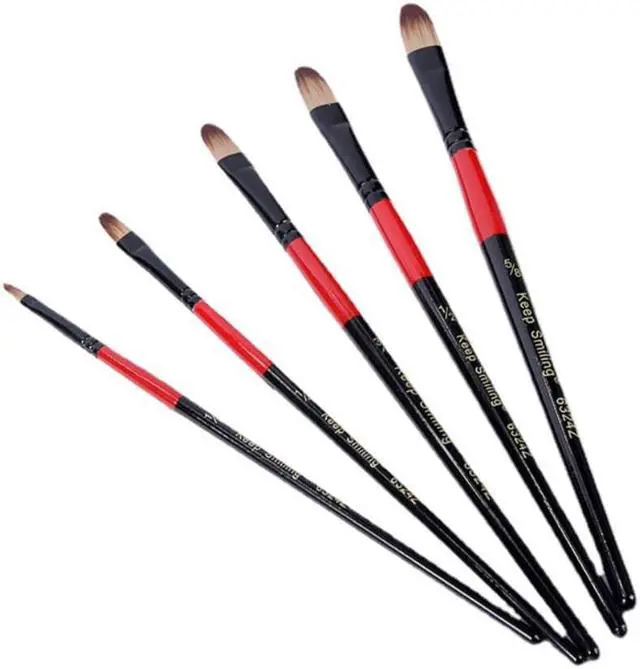 Main image of 5 Pcs Paint Brush Set Artist Brush Nylon Hair Watercolor Brushes for Watercolor Gouache Face Painting