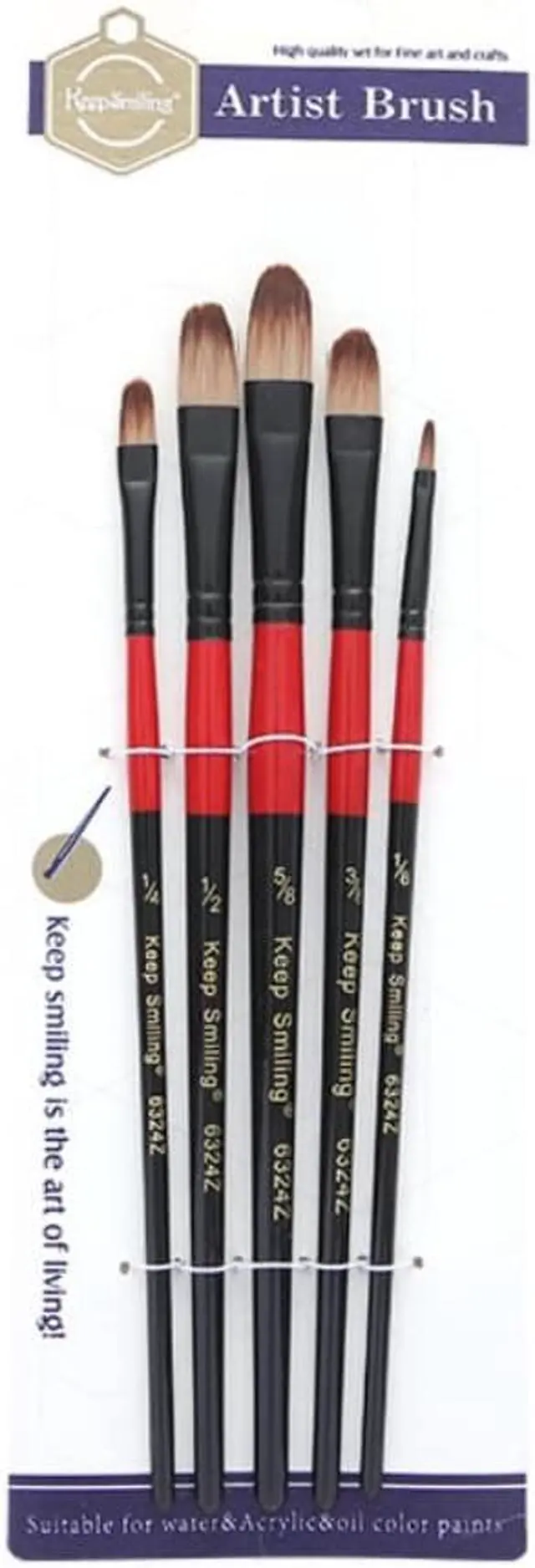 Alt view image 2 of 4 - 5 Pcs Paint Brush Set Artist Brush Nylon Hair Watercolor Brushes for Watercolor Gouache Face Painting