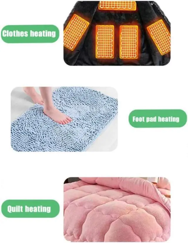 Alt view image 4 of 7 - Portable USB Heating Film Fast Heating Heating Pad Soft Heat Pad Warming Gear for Back Pain  Relief Outdoor