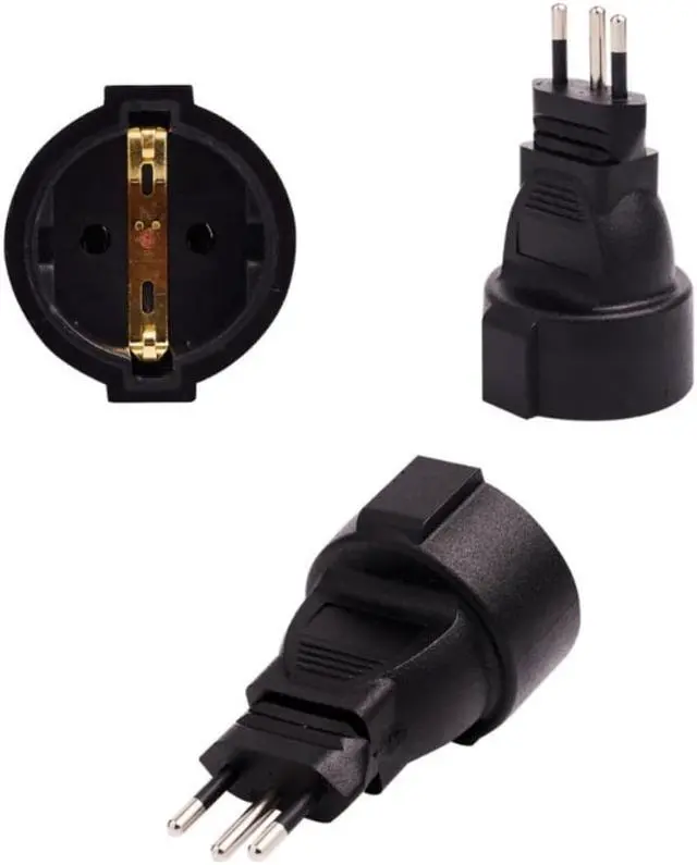 Alt view image 2 of 4 - 3pin  Plug to EU 2pin Round AC-Power Supply Adapter Socket Connector Male to Female Power Adaptor 16A/110-250V