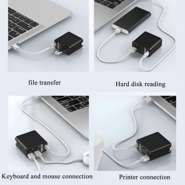 Alt view image 3 of 7 - High Speed Multiport USB2.0 Hub Adapter with LED Indicator Portable USB Extender