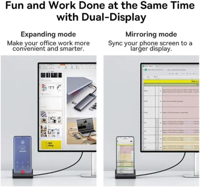 Alt view image 3 of 4 - 7 in 1 Adapter Dex USB C HUB to USB 3.0  Docking Station with USB3.0 Data Transfer PD100W Fast Charging
