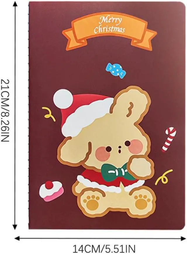 Alt view image 2 of 6 - Christmas Notebook Cute Cartoon A5 Exercise Books Children's Diary Message Notepad Student School Office Stationery Supplies