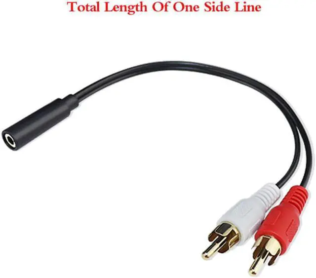 Alt view image 3 of 3 - 0.2M 3.5MM Female Connector Jack Stereo Cable Y Plug To 2 RCA Male Adapter 3.5 Audio Aux Socket Headphone