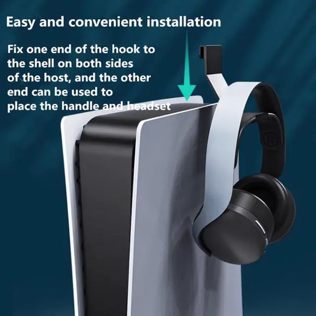 Alt view image 2 of 3 - 2PCS Headphone Wall Mount Holder Bracket Hanger Storage Stand Rack ABS Hooks Game Controller for PS5 Host