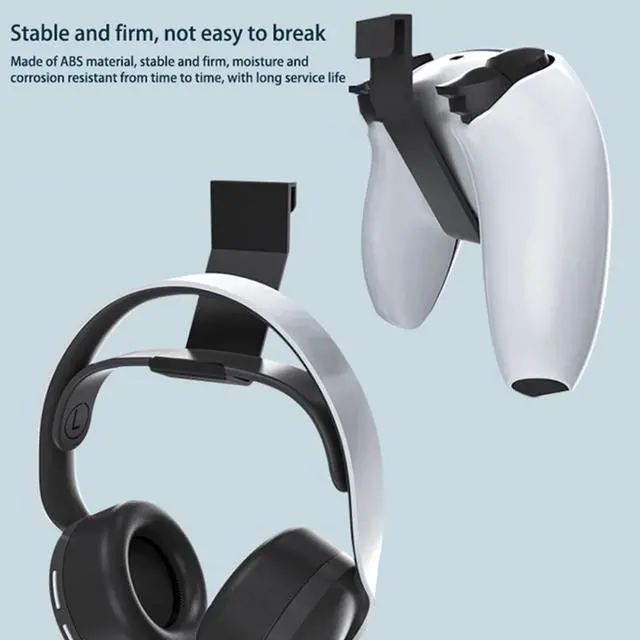 Alt view image 3 of 3 - 2PCS Headphone Wall Mount Holder Bracket Hanger Storage Stand Rack ABS Hooks Game Controller for PS5 Host