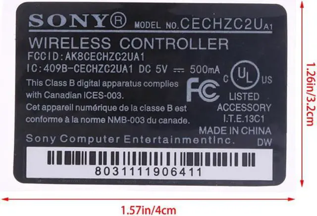 Alt view image 2 of 3 - 5Pcs PS3 Wireless Controller Label Sticker Console Label Sticker Shell Lable Seals Sticker Controller Back Sticker Accessories