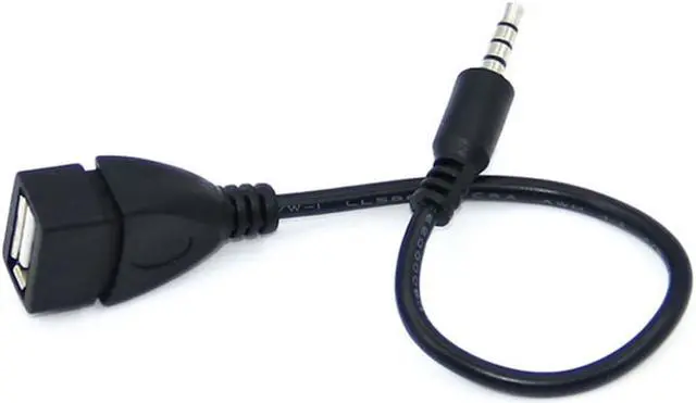 Alt view image 2 of 3 - 0.2 M 3.5mm Male Audio AUX Jack to USB 2.0 Type A Female OTG Converter Adapter Cable Wire Cord Stereo Audio Plug Car Accessories