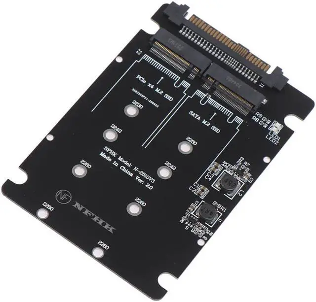 Alt view image 2 of 3 - SATA M.2 SSD to SAS and NVMe M.2 NGFF SSD to SFF-8639 Adapter Converter