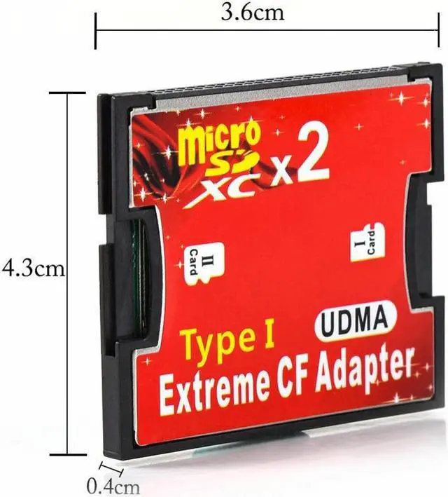 Alt view image 4 of 7 - Dual Ports Micro SD/SDXC/SDHC TF To Compact Flash CF Type I Memory Card Adapter