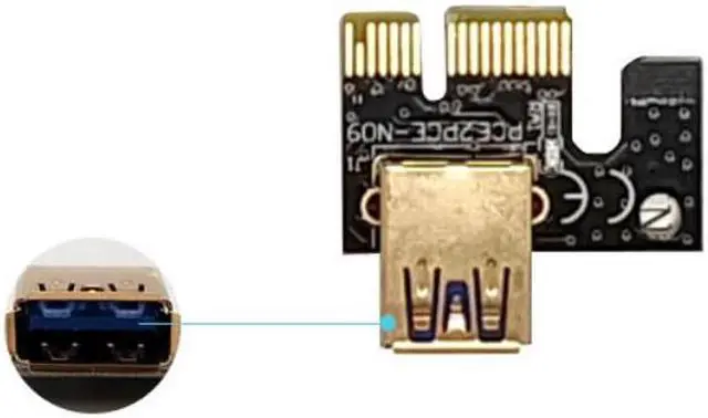 Alt view image 4 of 7 - PCI-E 1X to 16X Riser Card,GPU Riser Adapter Card,with 0.6 m USB 3.0 Extension Cable,6PIN / 4PIN / SATA Interface for Bitcoin