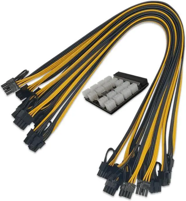 Main image of 17 Ports 18AWG GPU PCIE PCI-Express 6Pin Male to 8Pin(6+2) Male Graphics Video Card Power Cable Server power conversion board