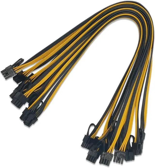 Alt view image 2 of 4 - 17 Ports 18AWG GPU PCIE PCI-Express 6Pin Male to 8Pin(6+2) Male Graphics Video Card Power Cable Server power conversion board