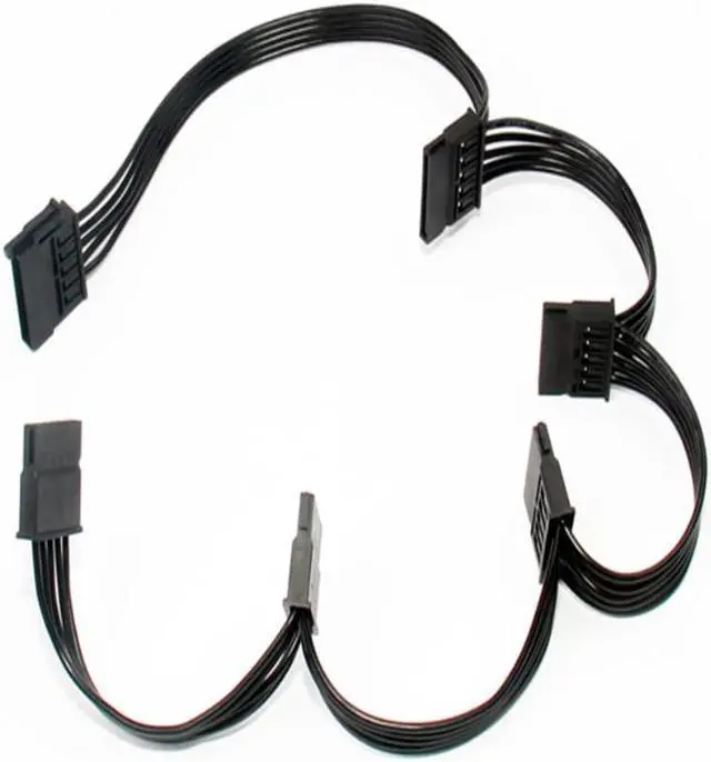 Alt view image 3 of 4 - 18AWG 4Pin Cable Adapter Female IDE Molex PC Computer Hard Drive 1 to 5 SATA Splitter Power Supply Adapter Converter Cord IDE