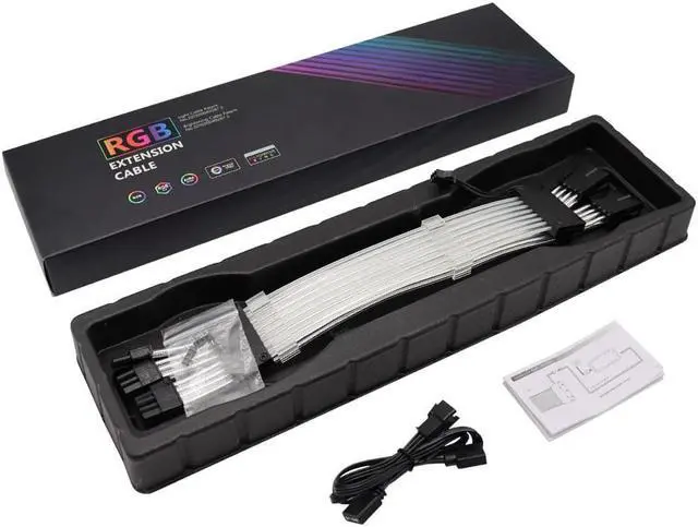 Main image of 8Pin (6+2)*2 Dual LED RGB CableNeon GPU Cable 5V Is Available For 3Pin 8Pin*2 Row Graphics Card Extension Cable