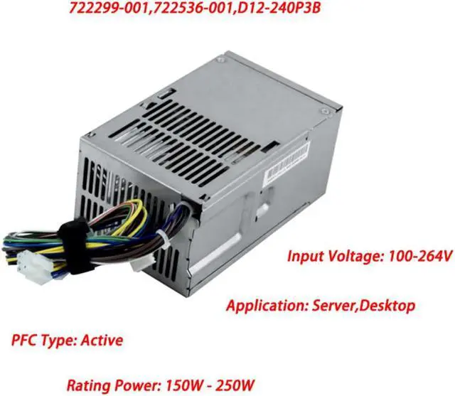 Main image of 240W Power Supply For Server 722299-001,722536-001,D12-240P3B for 400 600 G1 G2 SFF 240W Gaming PC PSU 240W Power Supply PC