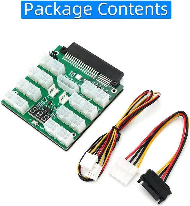 Alt view image 4 of 4 - ATX 16x 6Pin Power Supply Breakout Board for 750W 1100W 2000W PSU and BTC Mining