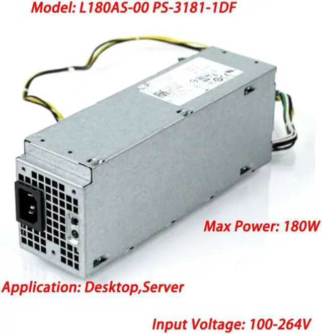Main image of 180W PSU For Server 3040 5040 7040 3650 3656 SFF L180AS-00 PS-3181-1DF H180ES-00 180w Power Supply 5XV5K RWMNY 9XD51 8PIN+4PIN