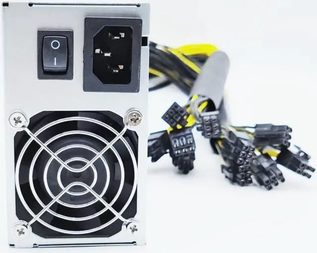Alt view image 2 of 4 - 1800W ETH Mining Rig Power Supply 2U Antminer Psu Miner GPU PSU 10*PCI 6Pin And Fan For Multi-GPU BTC Mining Device Server