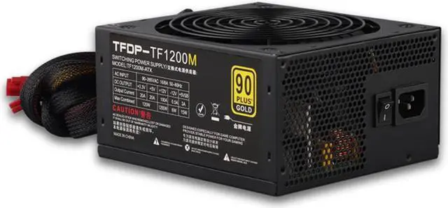 Main image of 1200W PC PSU Power Supply Unit 80Plus Black Gaming Quiet 140mm Rgb Fan 24Pin 12V ATX Desktop Computer Power Supply BTC Pc 110V