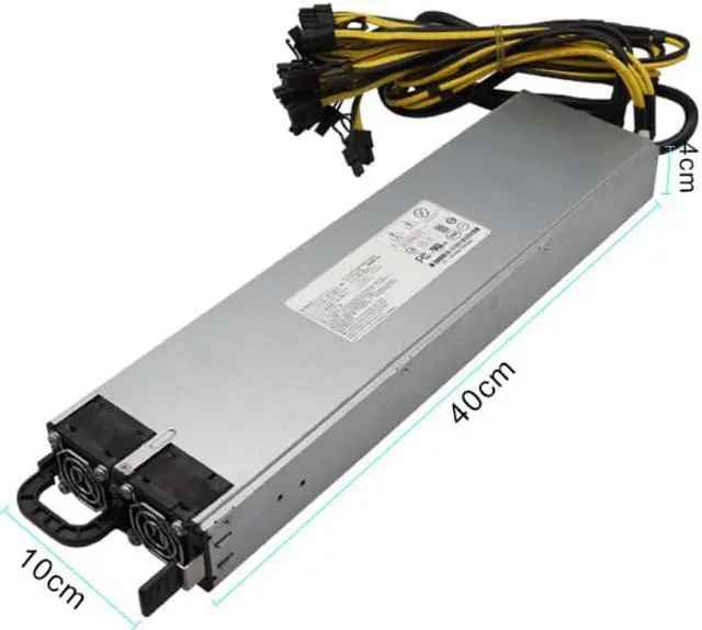 Alt view image 2 of 4 - 2500W Server 80 Plus Platinum Mining Power Supply 10x6Pin ETH Rig Ethereum Miner S9 S7 L3+ Low Power