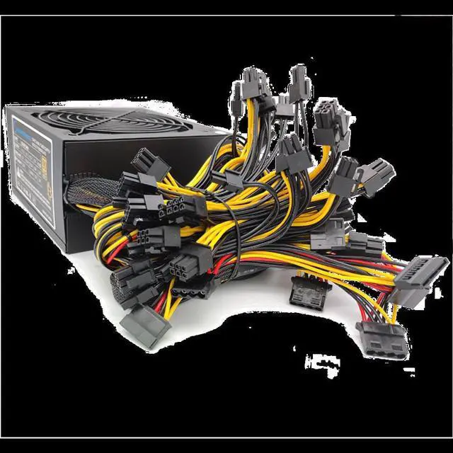 Alt view image 2 of 4 - 1600w Power Supply For 6 GPU Ethereum Miner Power Supply For Bitcoin Miners Support 6 Graphics Card  RX470 RX480 RX570 RX580 PC