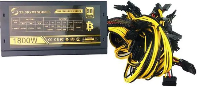 Main image of 1800W PC Power Supply 1800W Mining Power Supply Rx 480 RX570 Rx 470 Bitcoin 1800W Miner Power Supply Adjustable Antminer Mining