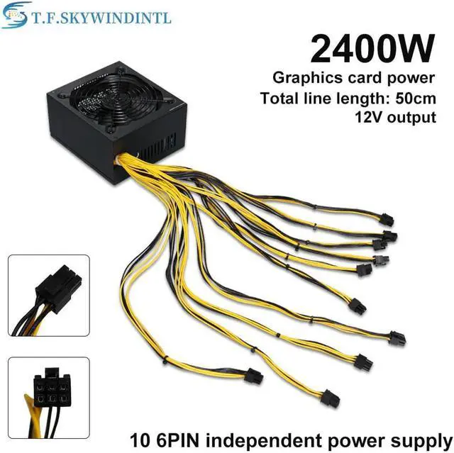 Alt view image 2 of 4 - 16Pcs Of 6+2Pin And 4Pcs Of 6Pin 2400W PC Power Supply For Mining Power Supply GPU ATX Miner PSU ASIC For BTC Antminer S7 S9