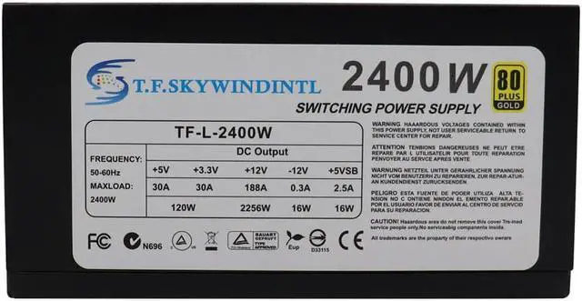Alt view image 4 of 4 - 16Pcs Of 6+2Pin And 4Pcs Of 6Pin 2400W PC Power Supply For Mining Power Supply GPU ATX Miner PSU ASIC For BTC Antminer S7 S9