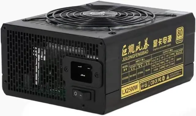 Alt view image 2 of 4 - 2500w RGB PSU PC power supply 110v 220v Miners ATX Mining Machine For Computer BTC Mining Power Apfc 80 Plus PSU for Desktop