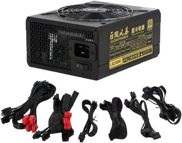Alt view image 4 of 4 - 2500w RGB PSU PC power supply 110v 220v Miners ATX Mining Machine For Computer BTC Mining Power Apfc 80 Plus PSU for Desktop
