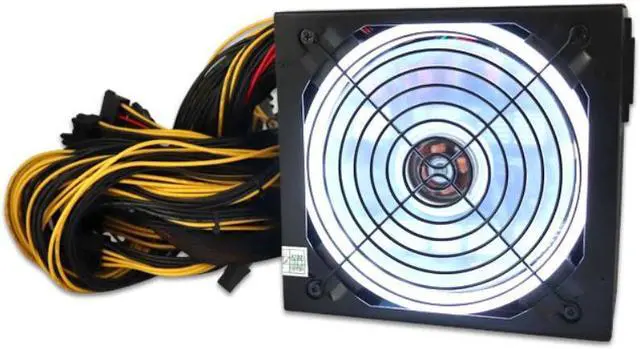 Alt view image 4 of 4 - 2000W 2400W RGB Fan Mining ATX Power Supply Switching Cryptocurrency Miner PSU For Computer Computer Mining Rig 8 GPU