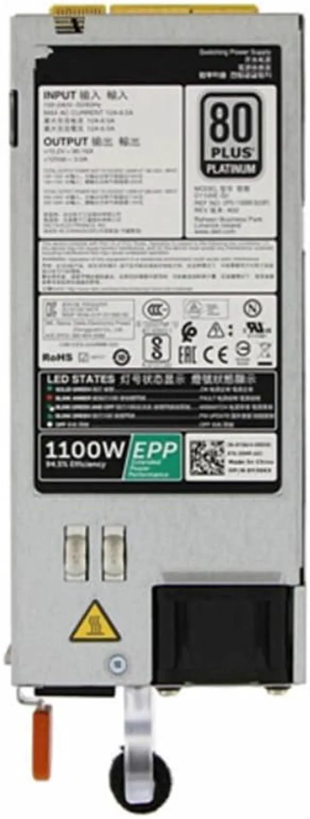 Main image of 0Y26KX 1100W 80 Plus Hot Swap Power Supply Y26KX For POWER SUPPLY C4130 R730 R630 T630 R530