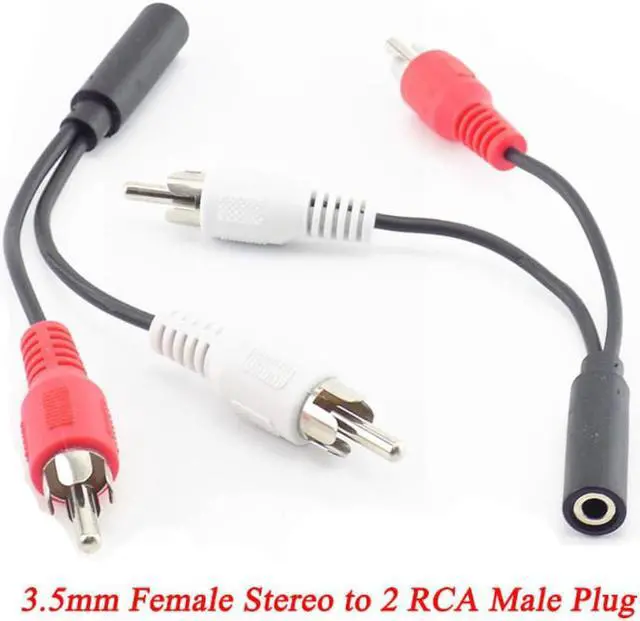Main image of 3.5mm RCA Female connector jack Stereo Cable Y plug to 2 RCA Male Adapter 3.5 Audio aux Socket connector to Headphone music wire