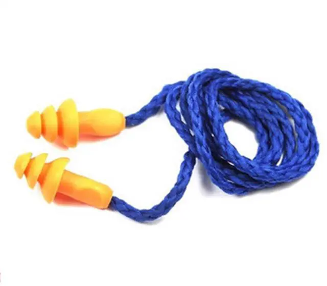 Alt view image 3 of 6 - Hot Sale 10Pcs Soft Silicone Corded Ear Plugs ears Protector Reusable Hearing Protection Noise Reduction Earplugs Earmuff Sleep