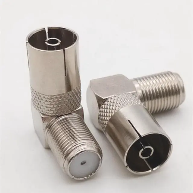 Main image of 5pcs RG6 FK adapter to RF connector F Head Right Angle bend Male to male 9.5 TV Signal Cable to TV Directly Convert Plug