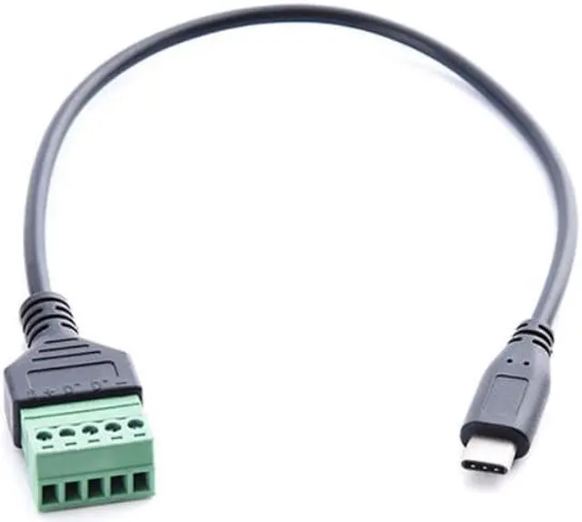 Alt view image 2 of 3 - Type C USB Male to 5 Pin Screw Connector with Shield Terminal Plug Adapter Cable