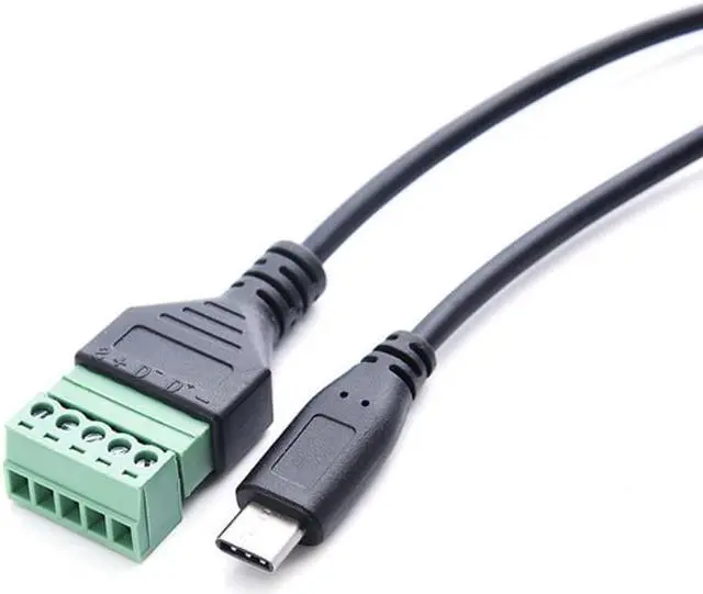 Alt view image 3 of 3 - Type C USB Male to 5 Pin Screw Connector with Shield Terminal Plug Adapter Cable