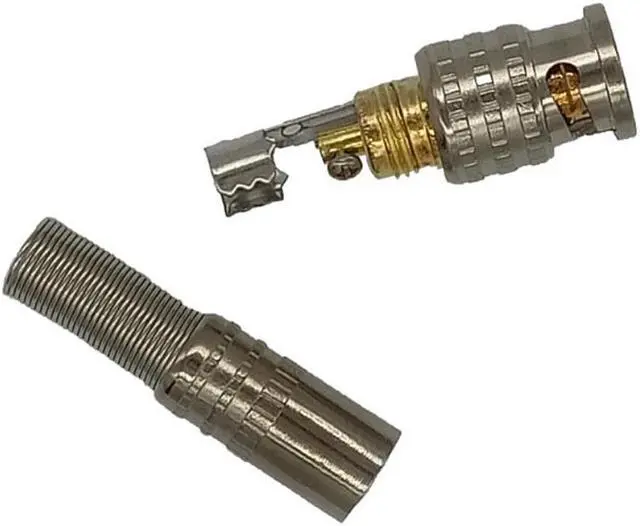 Alt view image 2 of 3 - 10pcs Gold BNC Male Video Plug Coupler Connector to Screw for RG59 Cable Adapter CCTV Camera System Accessories