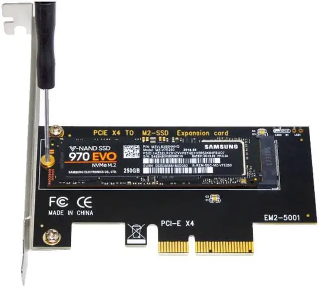 Alt view image 2 of 3 - M.2 NVMe SSD TO PCIE 3.0 4X adapter M Key interface card Support PCI Express 3.0 2230 2242 2260 2280 Size m.2 NVME SSD