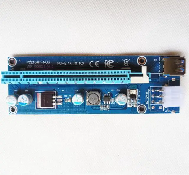 Alt view image 2 of 3 - PCI-E Riser Card  60CM  USB 3.0 Cable PCI Express 1X to 16X Extender PCIe Adapter for GPU Graphics Card