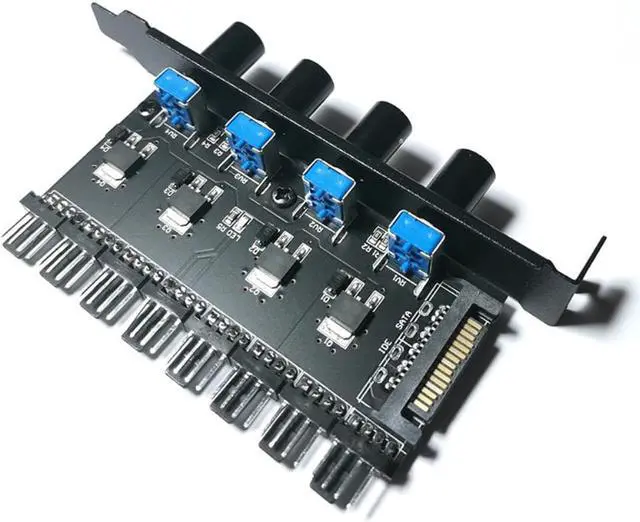 Main image of PCI Bit Chassis Fan Governor 4-way Control SATA Interface Hub Computer Temperature Control Cooling Switch Control