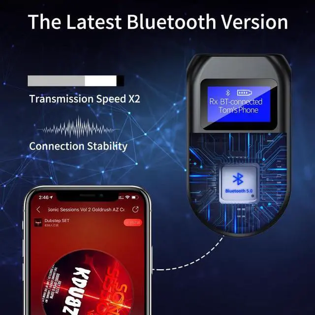 Alt view image 3 of 3 - Bluetooth 5.0 Transmitter Receiver 3.5mm Jack Aux Audio Wireless Adapter for PC TV Headphone Car Bluetooth 5 0 Receiver